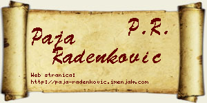 Paja Radenković vizit kartica
